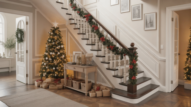 23 Magical Christmas Staircase Decor Ideas That’ll Instantly Warm Your Home